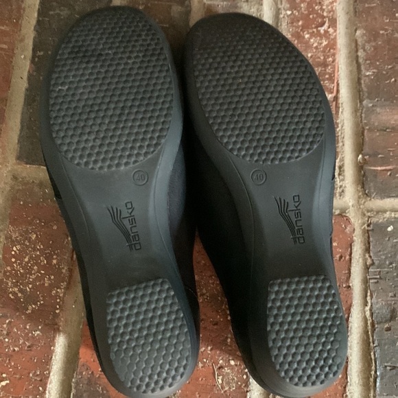 Dansko Fae Burnished Leather Block Heel Slip-On In Black Nubuck EU 40 US 9.5 -10 - Picture 4 of 8